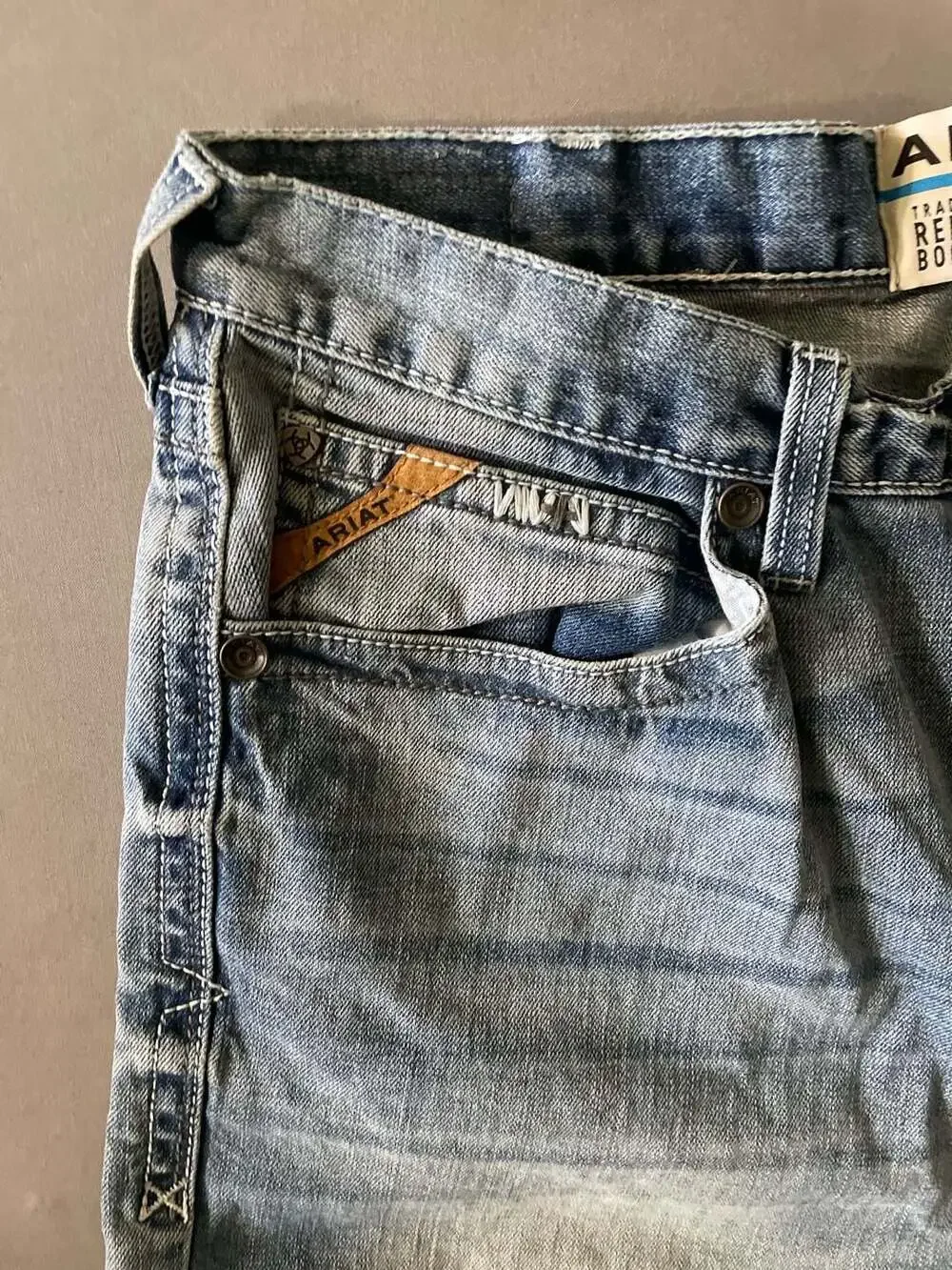 Ariat M2 Traditional Relaxed Boot Cut Jeans Light Wash Size 36x34